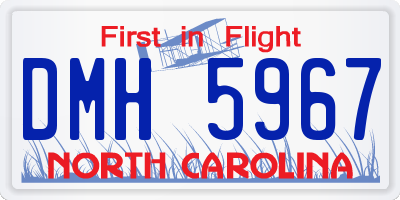 NC license plate DMH5967