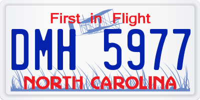 NC license plate DMH5977