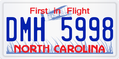NC license plate DMH5998