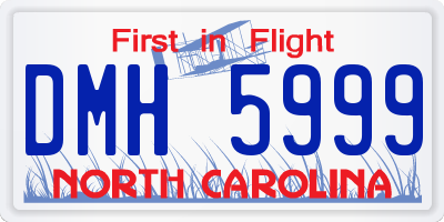 NC license plate DMH5999