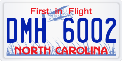 NC license plate DMH6002