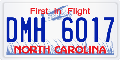 NC license plate DMH6017
