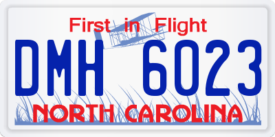 NC license plate DMH6023