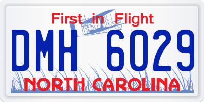 NC license plate DMH6029