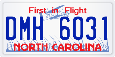 NC license plate DMH6031