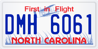 NC license plate DMH6061