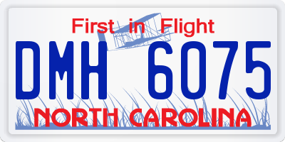 NC license plate DMH6075