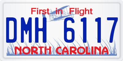 NC license plate DMH6117