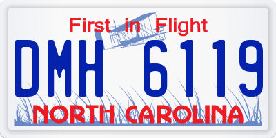 NC license plate DMH6119