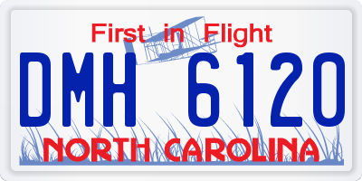 NC license plate DMH6120