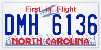 NC license plate DMH6136