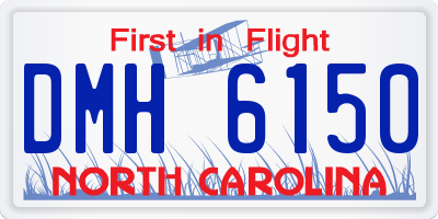 NC license plate DMH6150