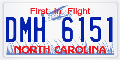 NC license plate DMH6151