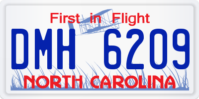 NC license plate DMH6209