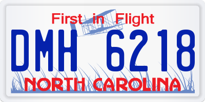 NC license plate DMH6218