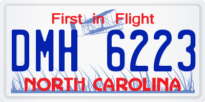 NC license plate DMH6223