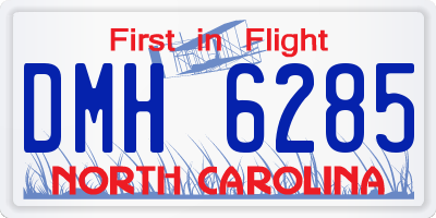 NC license plate DMH6285