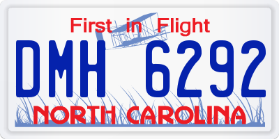 NC license plate DMH6292
