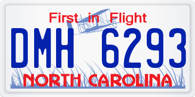 NC license plate DMH6293