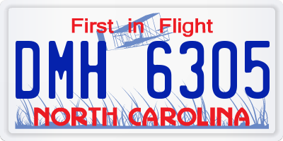 NC license plate DMH6305