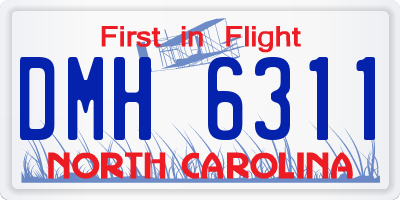 NC license plate DMH6311