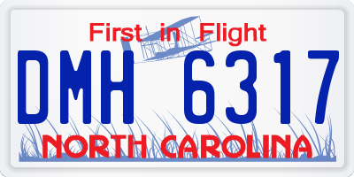 NC license plate DMH6317
