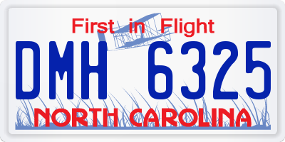 NC license plate DMH6325