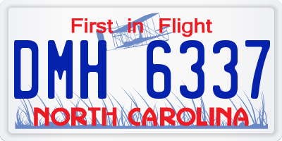 NC license plate DMH6337