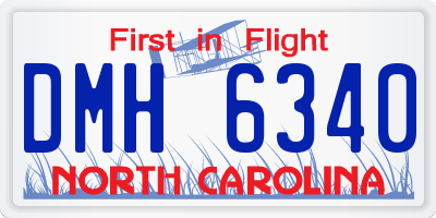 NC license plate DMH6340