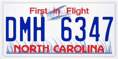 NC license plate DMH6347