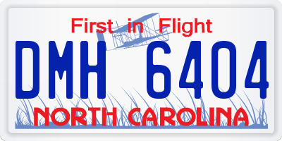 NC license plate DMH6404