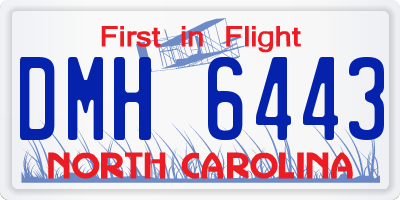 NC license plate DMH6443