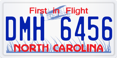 NC license plate DMH6456