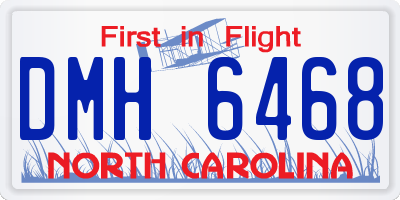 NC license plate DMH6468