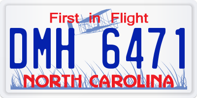 NC license plate DMH6471