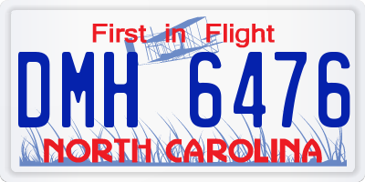 NC license plate DMH6476