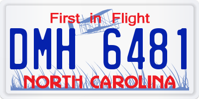 NC license plate DMH6481