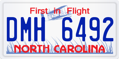 NC license plate DMH6492