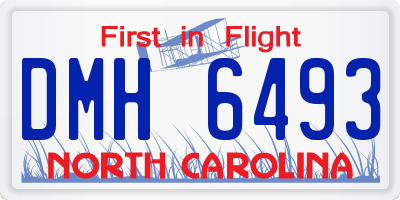 NC license plate DMH6493