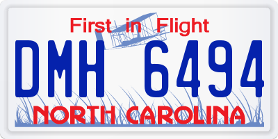 NC license plate DMH6494