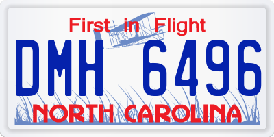 NC license plate DMH6496