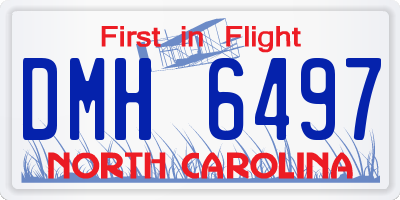 NC license plate DMH6497