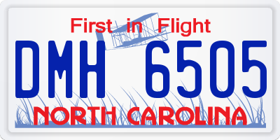 NC license plate DMH6505