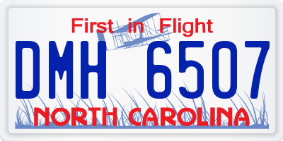 NC license plate DMH6507