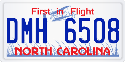 NC license plate DMH6508
