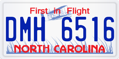 NC license plate DMH6516