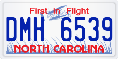 NC license plate DMH6539