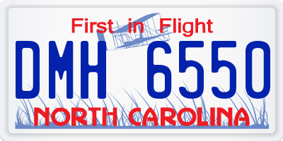 NC license plate DMH6550