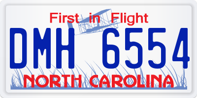NC license plate DMH6554