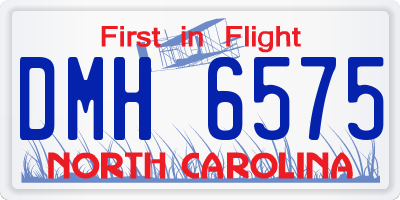 NC license plate DMH6575